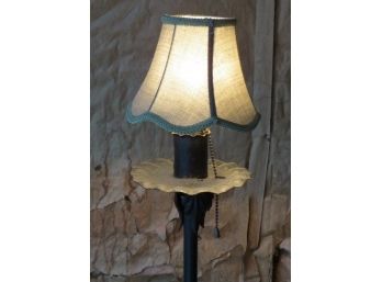Wrought Iron Floor Lamp W/small Cloth Shade