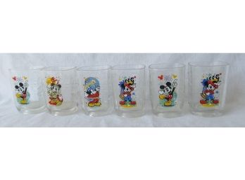 Group Of 6 Embossed & Colorized Character Scenes Squared Drinking Glasses From Disney