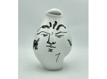 Vintage Jean Cocteau Tetes Or Heads Porcelain Vase For Rosenthal Classic Rose