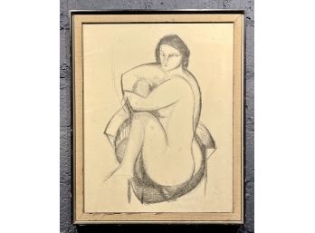 Mid Century Abstract Figural Lithograph Signed Illegibly Dated 1960