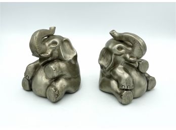 Pair Of Vintage Metal Elephant Bookends By Philadelphia Manufacturing