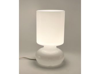 White IKEA Lykta Glass Table Lamp