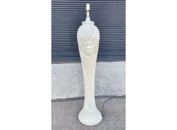 Vintage Double Sided Plaster Faces Floor Lamp