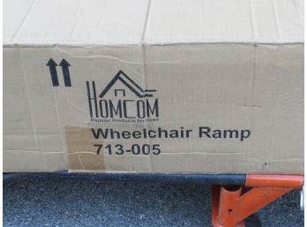 Homcom 600lb Capacity 10 Foot Folding Aluminum Wheelchair Ramp Portable, In Box