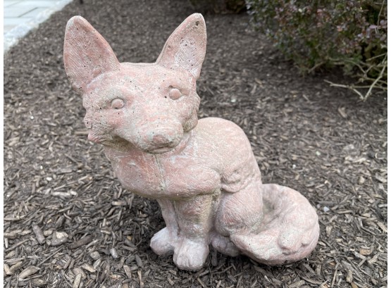 A Cement Fox Statue