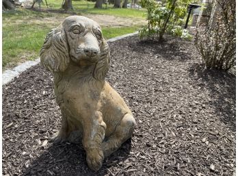 A Beautiful Cement Dog Statue