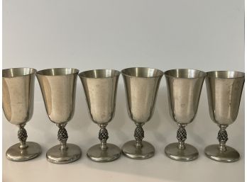 Colonial Pewter Apertif Set With Pineapple Stem Detail