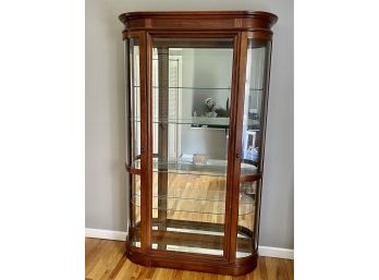 Gorgeous Mirror Back Curved Glass Puritan Furniture Curio Cabinet