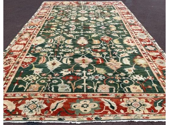 A Stunning Large (Professionally Cleaned!) Sultanabad Turkish Wool Carpet And NEW Pad