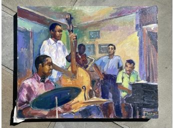 An Original Oil On Canvas, 'The Band' Signed Patrick Bidaux