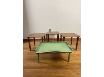 Side Table Lot With Tray Table
