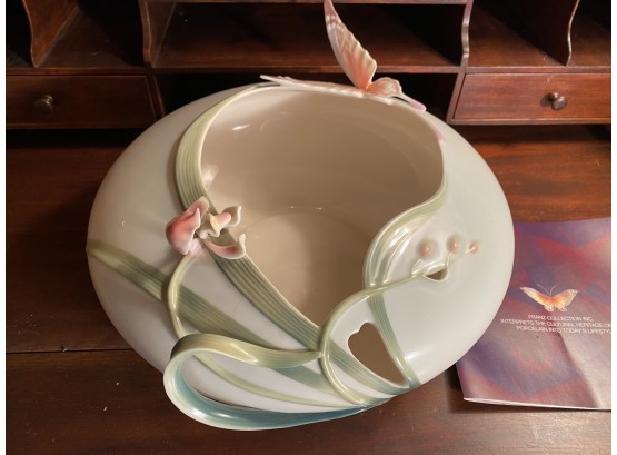 Gorgeous Franz Fine Porcelain Dragonfly Bowl