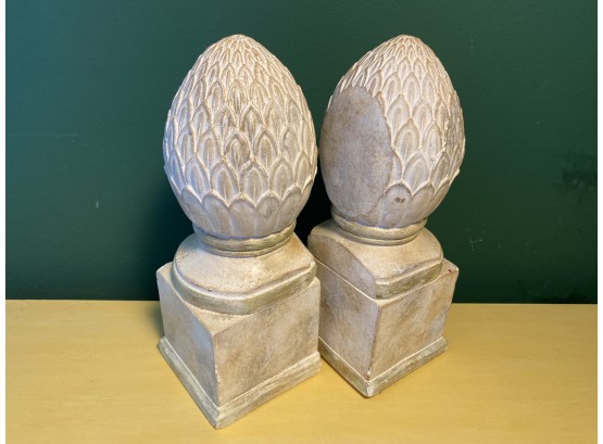Pair Of Pineapple Plaster Book Ends