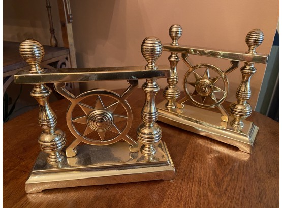 Pair Heavy L Brass Bookends