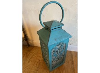 Battery Operated Teal Colored Lantern