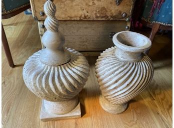 Similiar Vase And Lidded Urn Made In Mexico