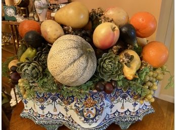 Gorgeous Huge Footed Fruit Bowl With RubberFruit