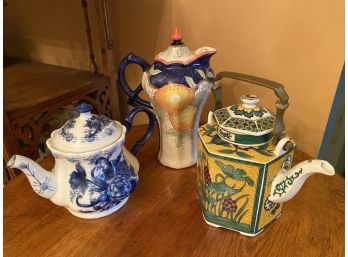 3 Beautifully Decorated Teapots
