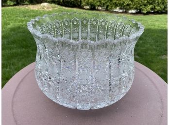 Not Your Average Large Cut  Crystal Bowl With Star Pattern