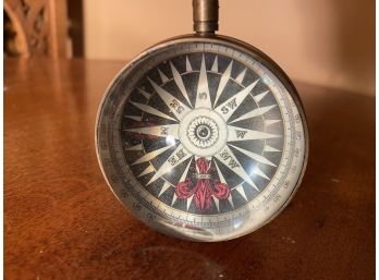 Glass Ball Duel Sided - Thermometer  And Compass