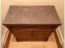 Antique Eastlake Wash Stand Cabinet With Marble Top