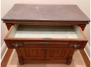 Antique Eastlake Wash Stand Cabinet With Marble Top