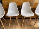 Set Of 6 White Mid-Century Modern Style Eiffel Base Shell Seat Dining Chairs