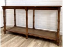 Glass Top Console With Caned Lower Shelf