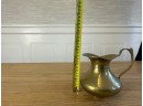 Vintage Brass And Enamel Bowl And Brass Pitcher