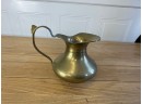 Vintage Brass And Enamel Bowl And Brass Pitcher