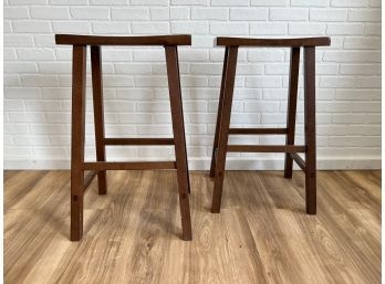 Two Wooden Bar Stools