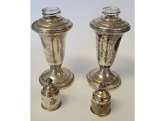 Sterling Silver Salt And Pepper Shakers Reed And Barton Weighted