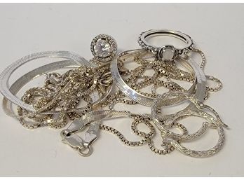 Sterling Silver Chain Lot .74oz