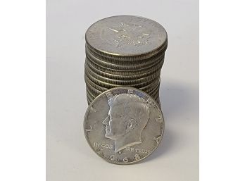 20 1968 D Kennedy Half Dollars 40 Silver In Wrapper