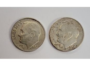 2 Dimes 1963 D & 1964 D