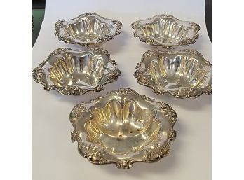 5 Sterling Silver Nut/ Bon Bon Dishes By Reed And Barton