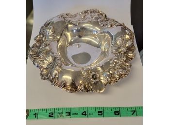 Reed And Barton Silver Plated Candy Dish With Flowers