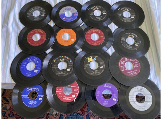 50 Plus 45 Records In Vintage Platter Pak Elvis Chuck Berry Sonny James Eydie Gorme Highwaymen Four Lads More