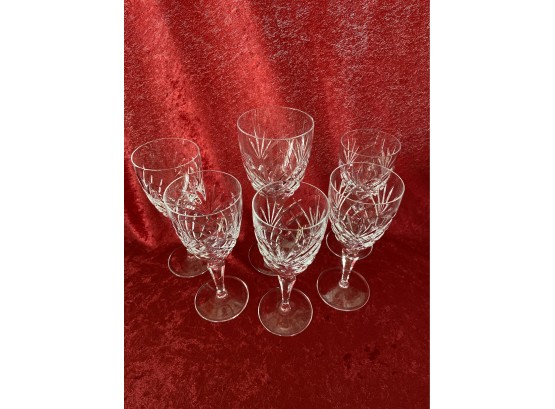 6 Vintage Galway Crystal Wine Glasses