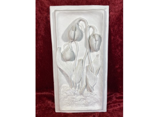 Limited Edition Signed R Briggs And Numbered 6/250 'lady Slippers' Plaster Relief 8x15in