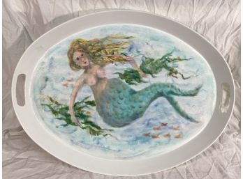 Hand Painted Mermaid On Acrylic Tray 22x16in