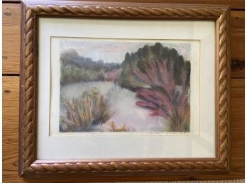 'Winter Scape' By Debbie Detwiller Smith Pastel 14x11in Matted Framed Glass