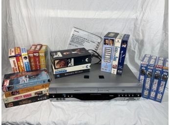 Toshiba DVD And VCR Player W VHS Tapes The Godfather Titanic Pretty Woman