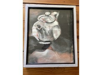 'Teapot' Signed Debbie Detwiller Smith Tempera And Gouache On Paper 14x17in Framed Glass
