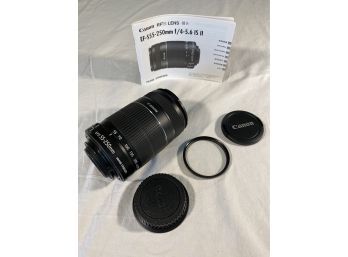 Canon EFS Lens Efs-s55-250mm F/4-5.6 Is II Image Stabilizer Super Clean