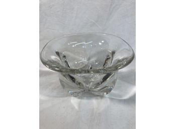Orrefors Edward Hald Pinched Base Crystal Console Square Bowl 6x4in