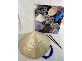 Photo Of Local Market - Sa Dec, Vietnam By Debbie Detwiller Smith 12x12' Non La (leaf) Hat 12' And Chop Sticks