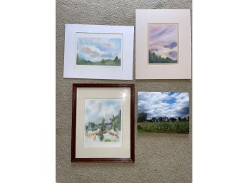 3 Original Pastels By Debbie Detwiller Smith 1 Manipulated Photo Printed On Metal