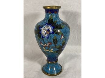 Antique Cloisonne Vase From China 6.5in
