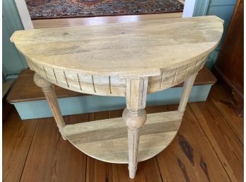 Wood Demilune Table Half Round Console Table 35.5x16x29in